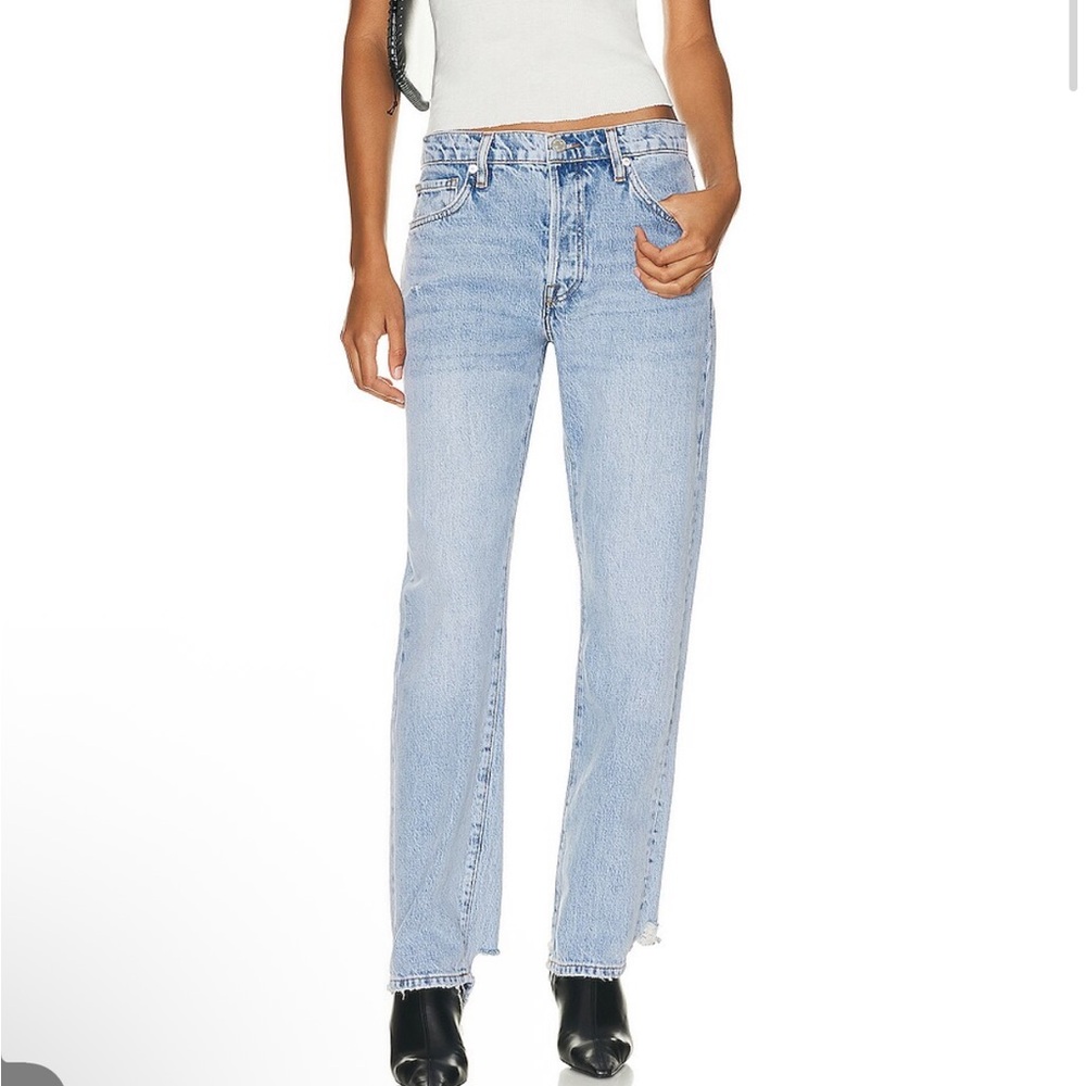 Frame Denim Light Blue Cropped Straight Jeans